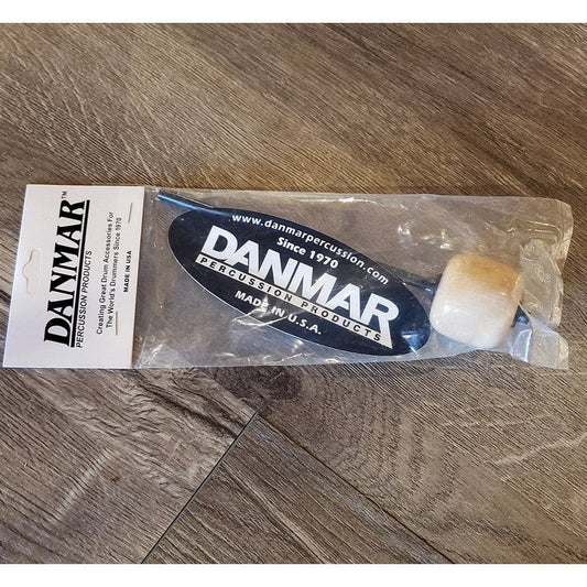 Danmar Clear Lacquer Hard Wood Bass Drum Beater, Black Shaft