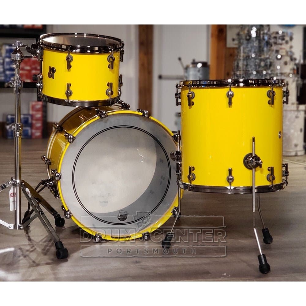 Sonor SQ2 3pc Medium Maple Drum Set - Solid Yellow Gloss w/Black Hardware
