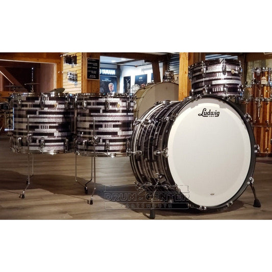 Ludwig Classic Maple 4pc Bonham Drum Set Digital Black Sparkle