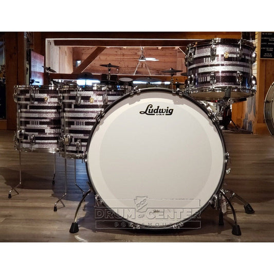 Ludwig Classic Maple 4pc Bonham Drum Set Digital Black Sparkle