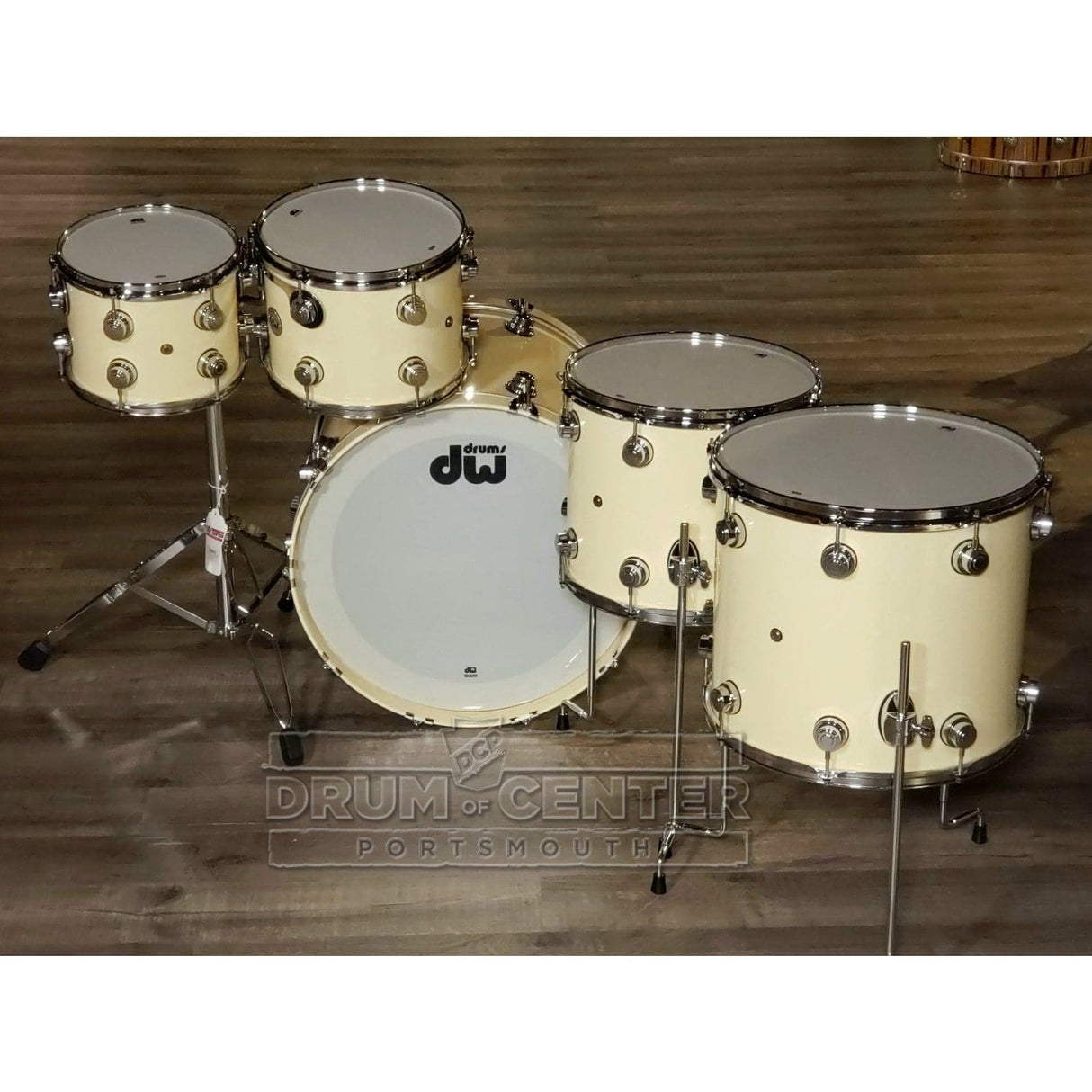 DW Collectors Maple/Mahogany 5pc Drum Set Solid Double Cream