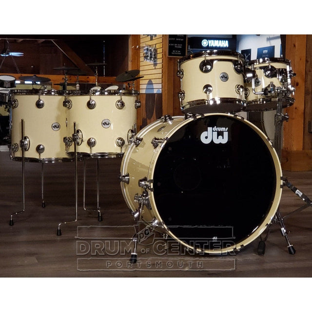 DW Collectors Maple/Mahogany 5pc Drum Set Solid Double Cream