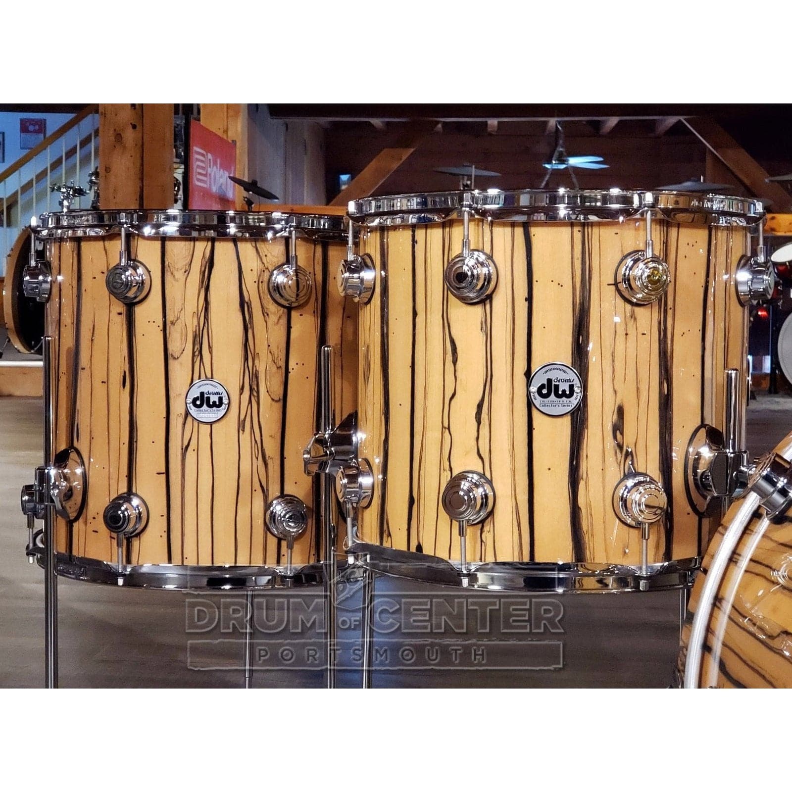 DW Collectors Series Exotic Pure Maple SSC 5pc Drum Set - Ivory Ebony