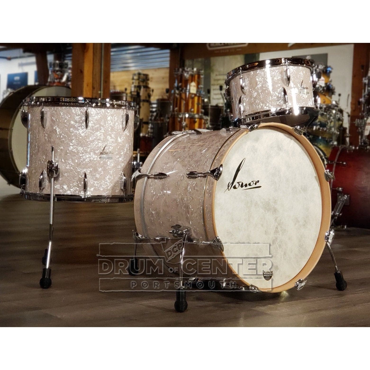 Sonor Vintage 3pc Drum Set 22/13/16 Vintage Pearl