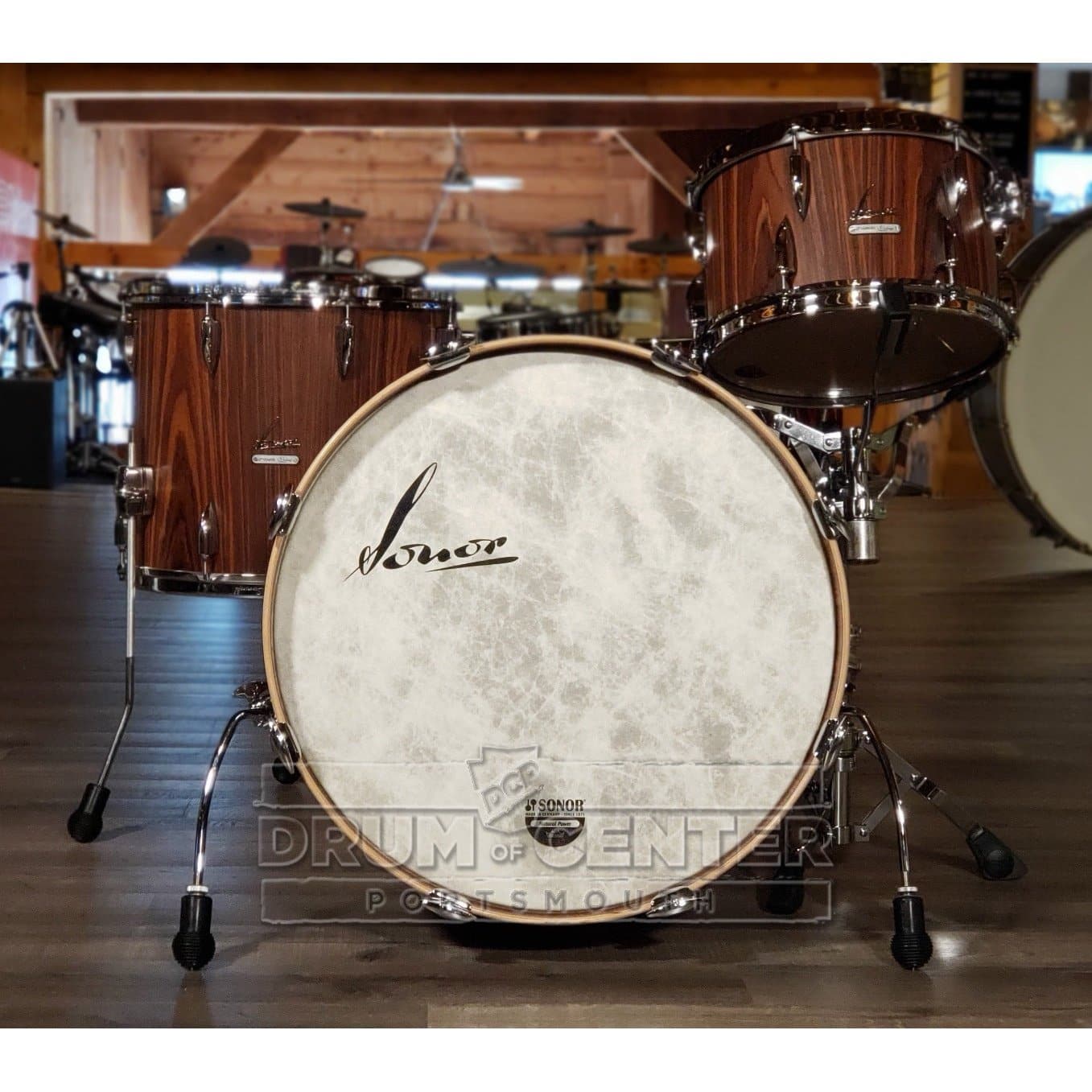 Sonor Vintage 3pc Drum Set 22/13/16 Rosewood Semi Gloss