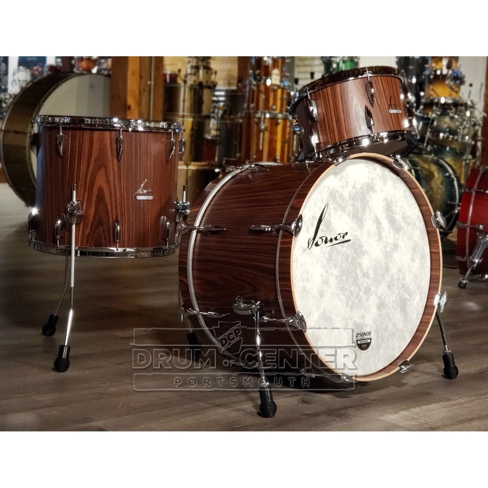 Sonor Vintage 3pc Drum Set 22/13/16 Rosewood Semi Gloss