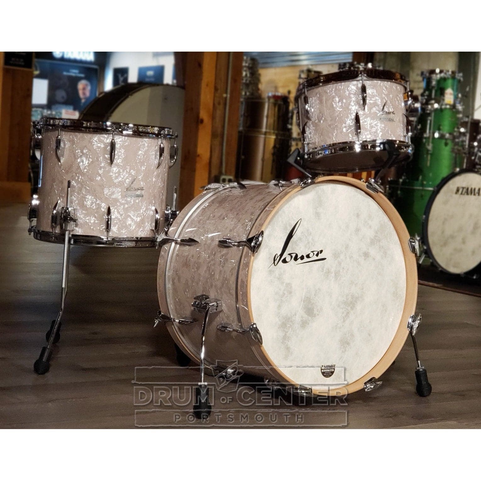 Sonor Vintage 3pc Drum Set 20/12/14 Vintage Pearl