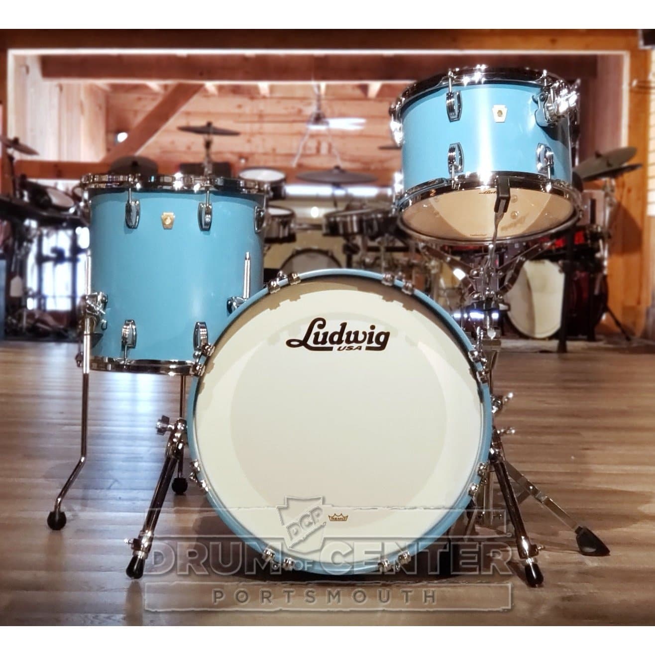 Ludwig Classic Maple Jazzette 3pc Drum Set Heritage Blue