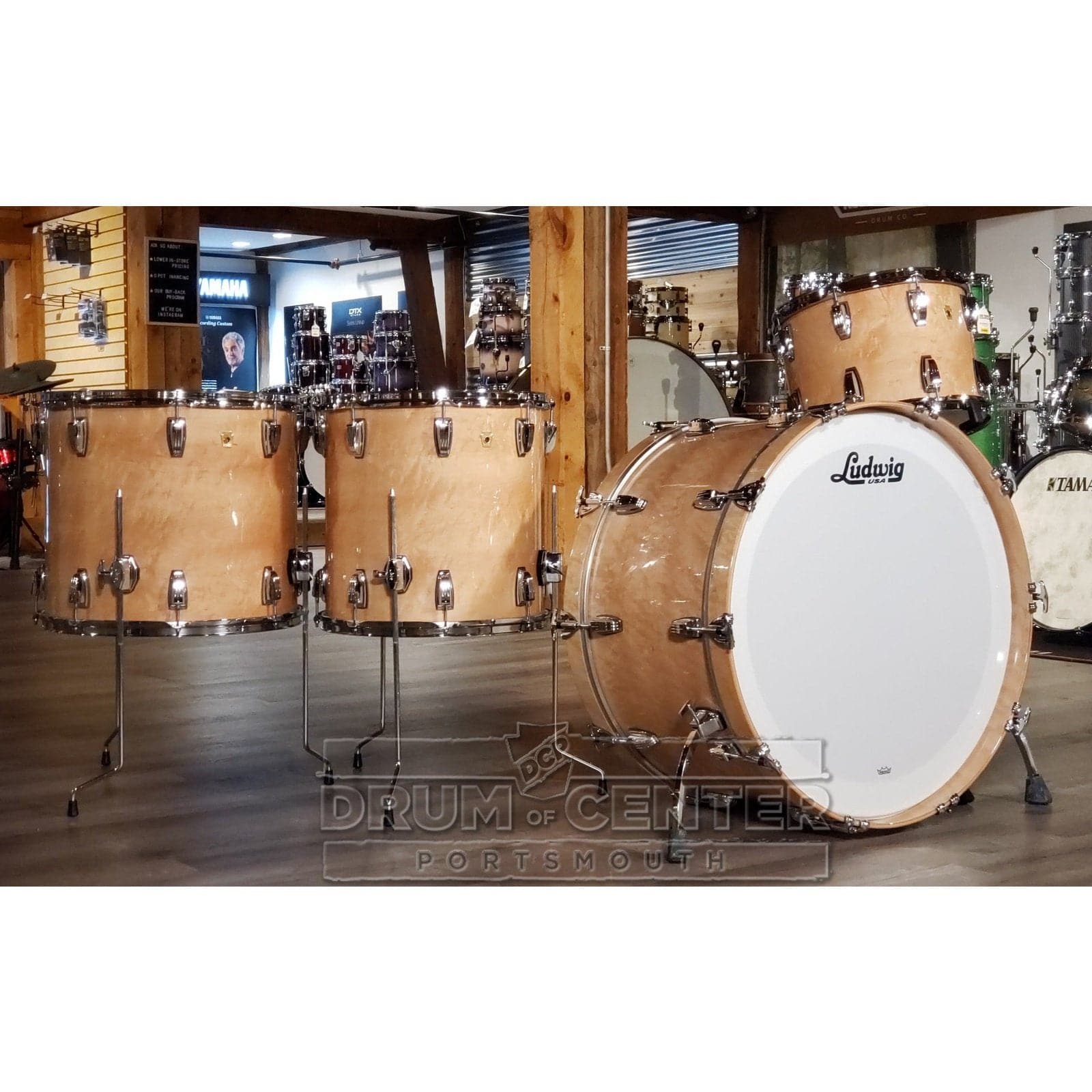 Ludwig Legacy Maple 4pc Bonham Drum Set Birdseye Maple