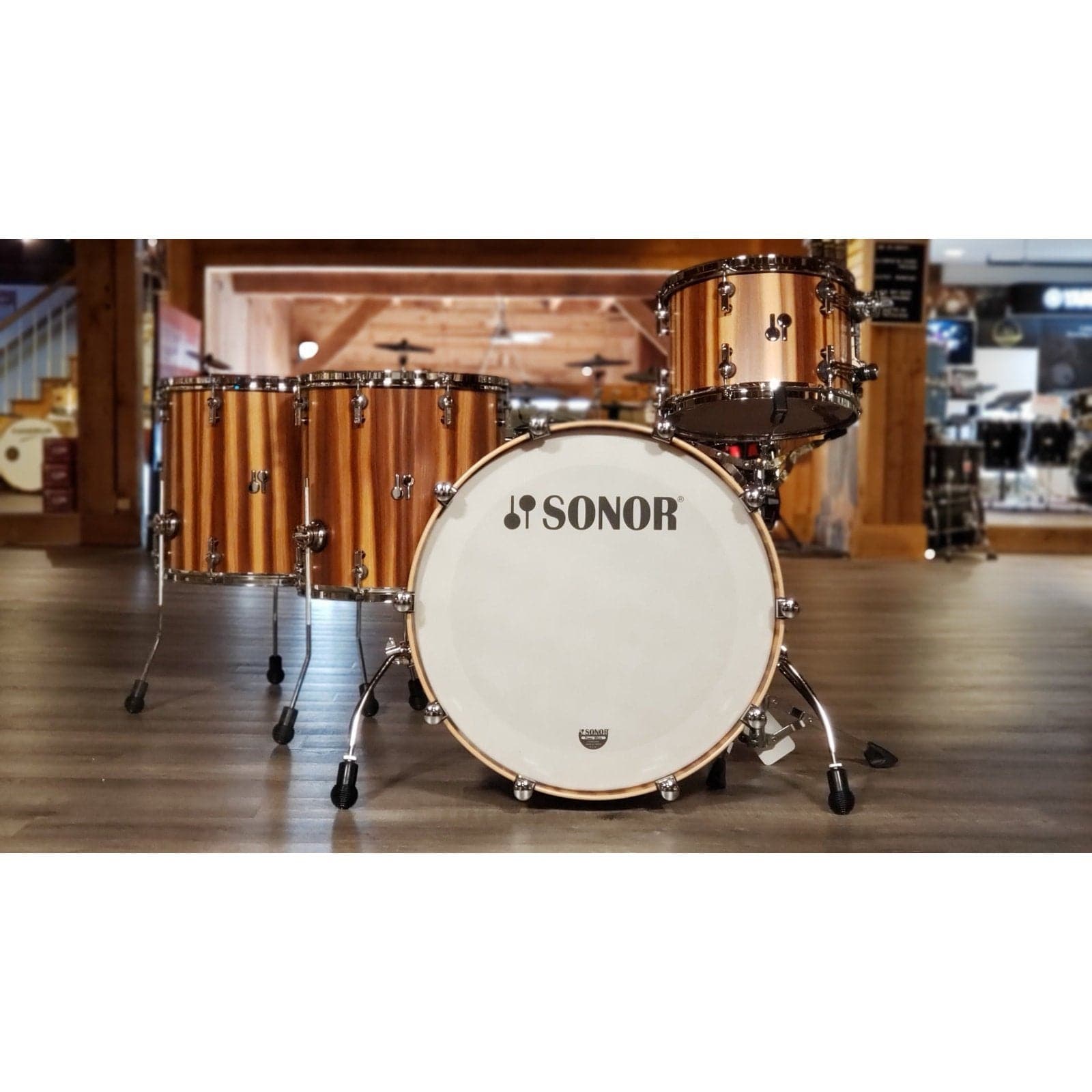 Sonor SQ2 4pc Heavy Beech Drum Set Smoked Larch Semi Gloss