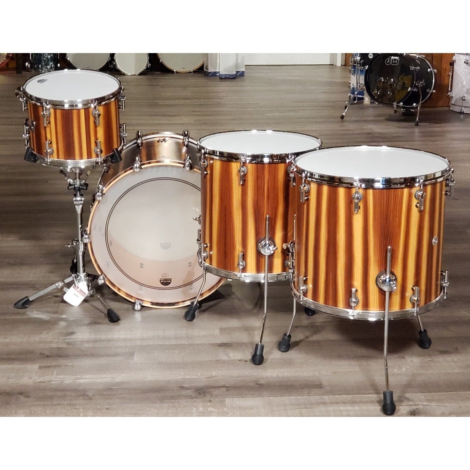 Sonor SQ2 4pc Heavy Beech Drum Set Smoked Larch Semi Gloss