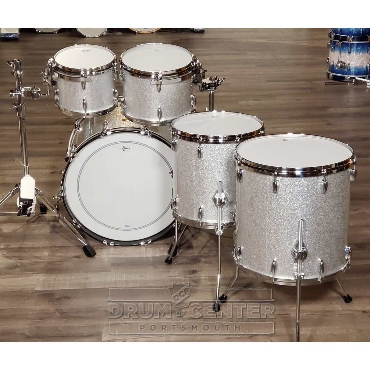 Gretsch USA Custom 5pc Drum Set Silver Sparkle