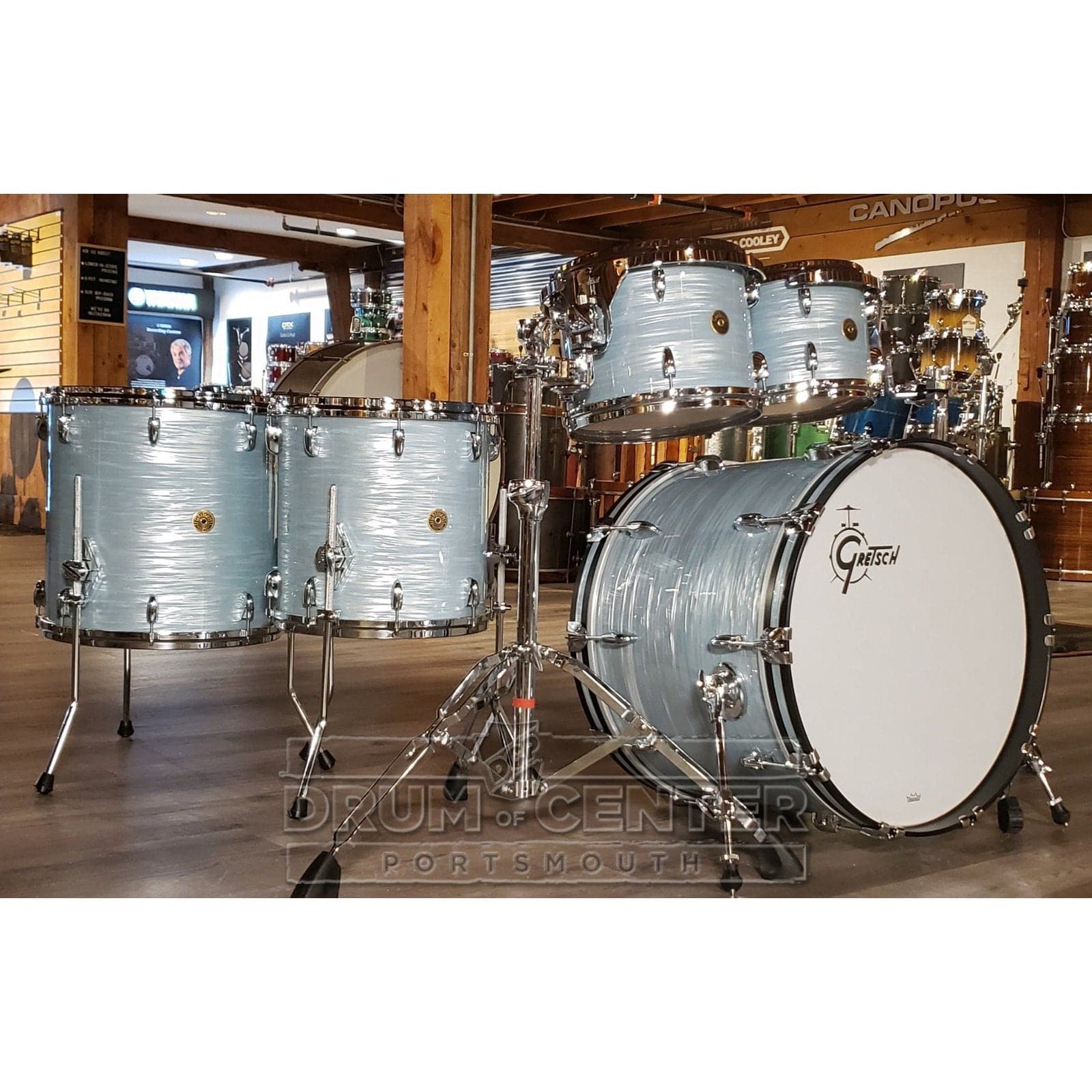 Gretsch USA Custom 5pc Drum Set Vintage Oyster White
