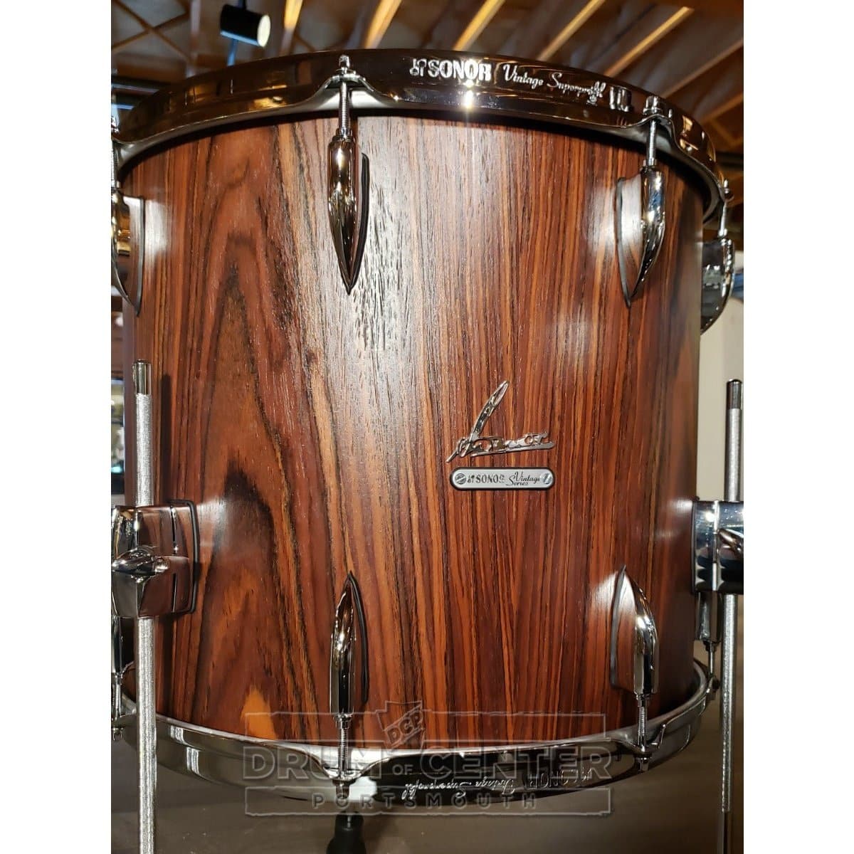 Sonor Vintage 3pc Drum Set w/Tom Arm Rosewood Semi Gloss