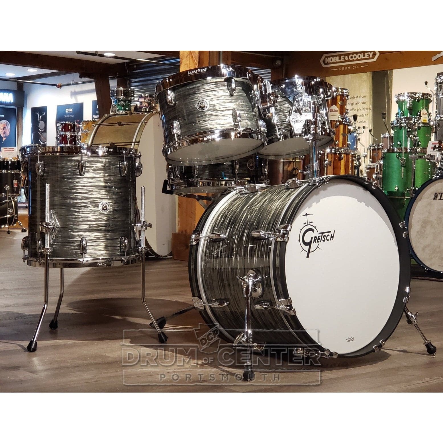 Gretsch Brooklyn 5pc Fusion Drum Set w/Double Tom Arm Grey Oyster