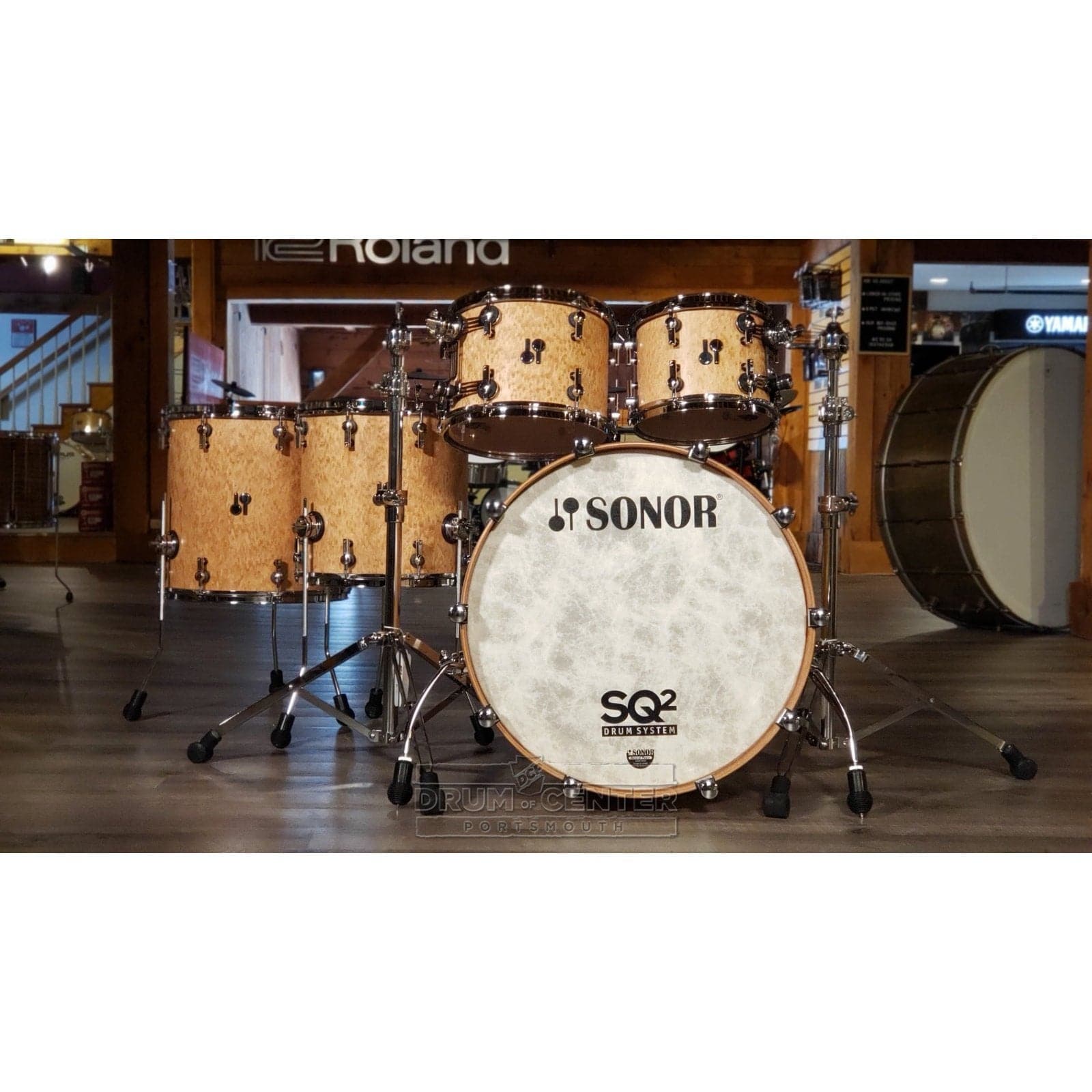 Sonor SQ2 5pc Drum Set Thin Maple  - Birdseye Amber Semigloss