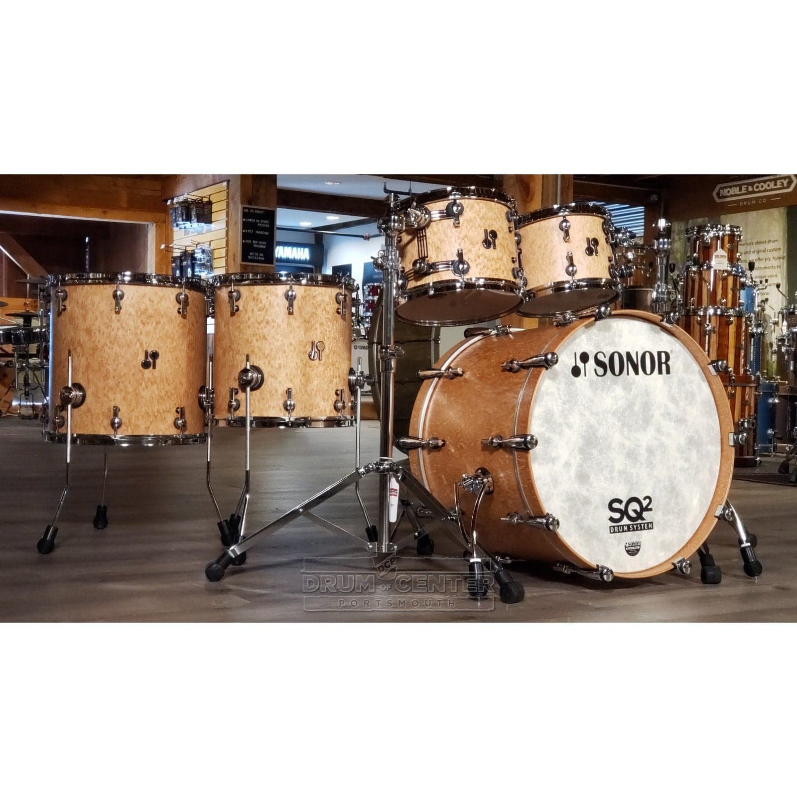 Sonor SQ2 5pc Drum Set Thin Birch  - Birdseye Amber Semigloss
