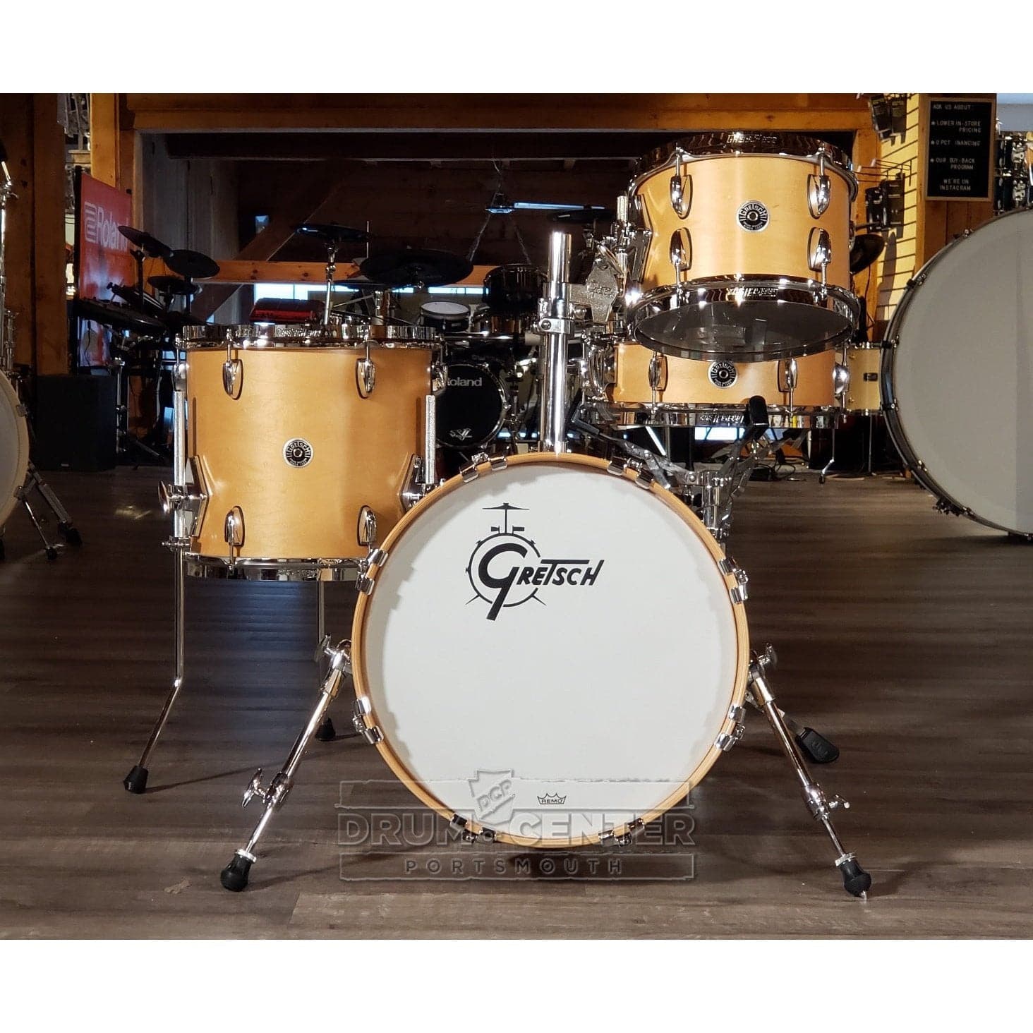 Gretsch Brooklyn 4pc Micro Drum Set Satin Natural