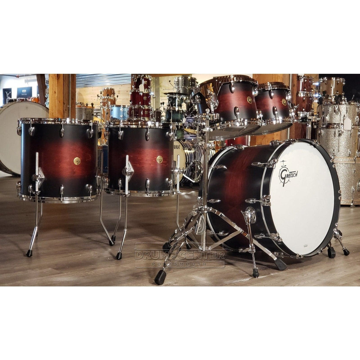 Gretsch USA Custom 5pc Drum Set Satin Chestnut Duco