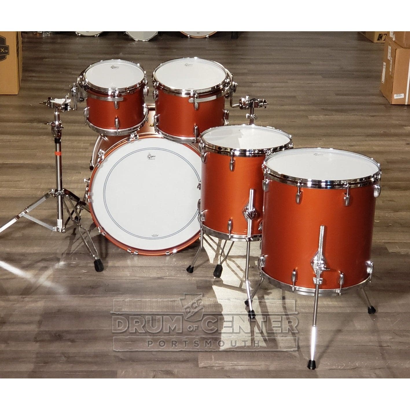 Gretsch USA Custom 5pc Drum Set Satin Copper