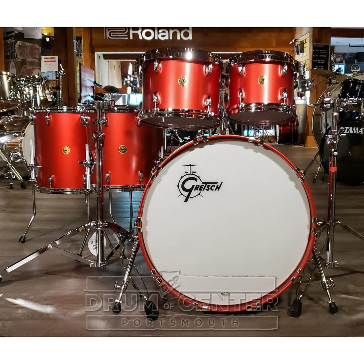 Gretsch USA Custom 5pc Drum Set Satin Dakota Red