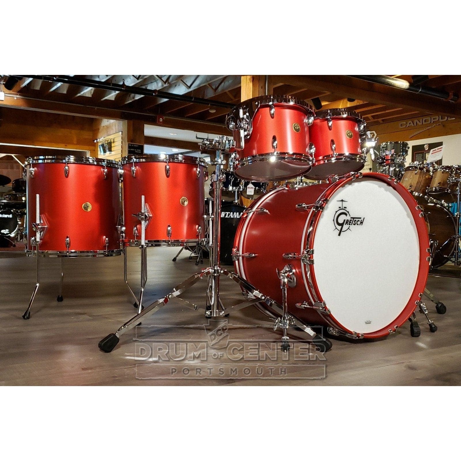 Gretsch USA Custom 5pc Drum Set Satin Dakota Red