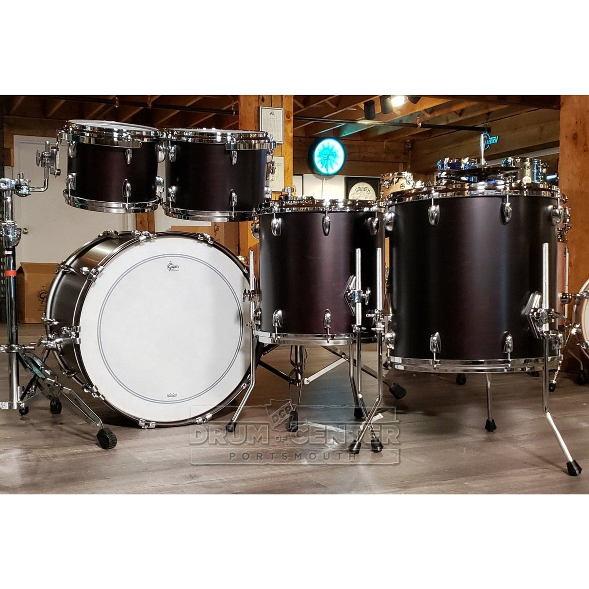 Gretsch USA Custom 5pc Drum Set Satin Dark Walnut