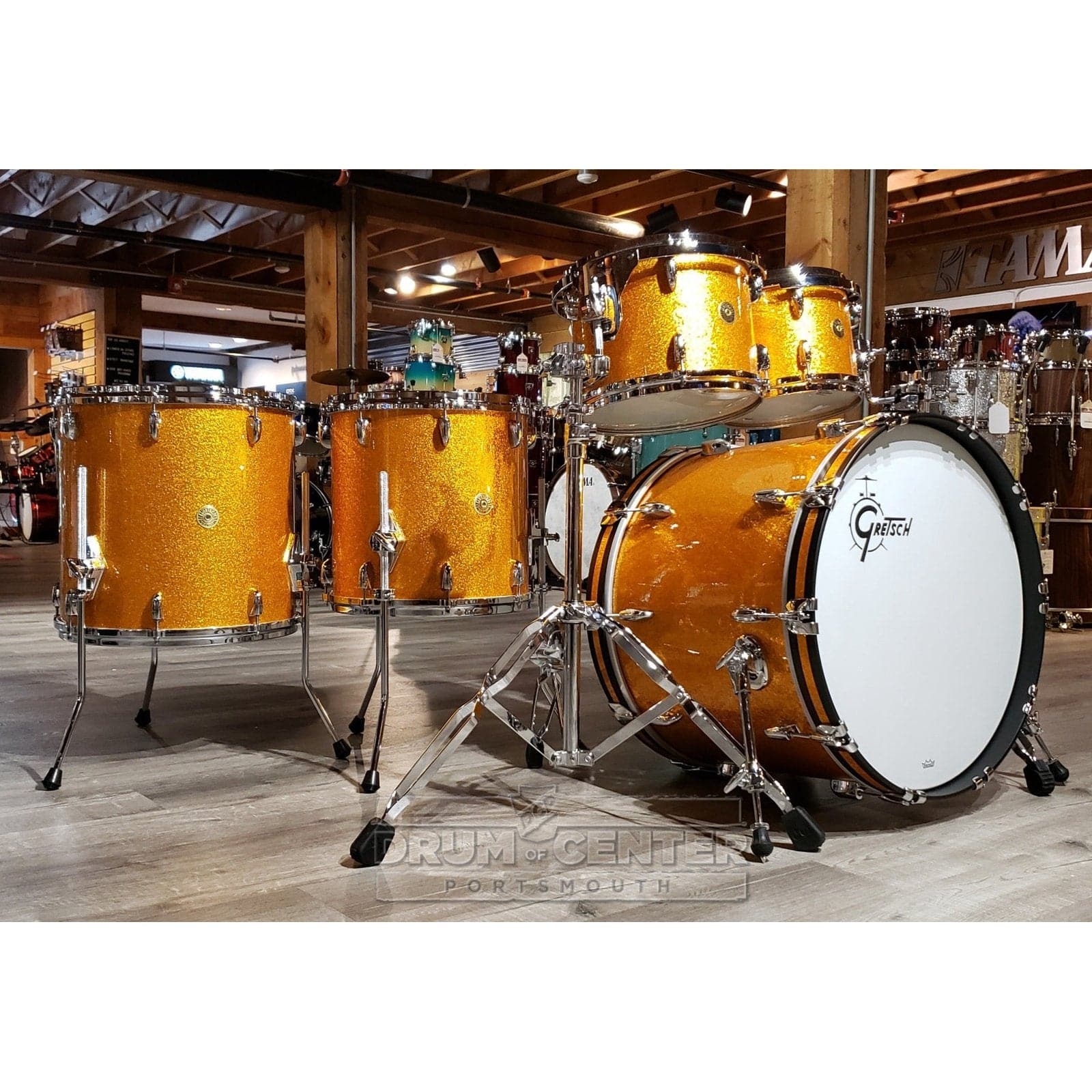 Gretsch USA Custom 5pc Drum Set Gold Sparkle