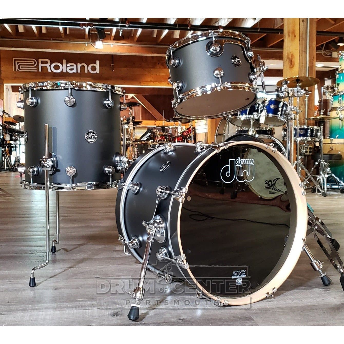 DW Performance 3pc Drum Set 18/12/14 Hard Satin Charcoal Metallic