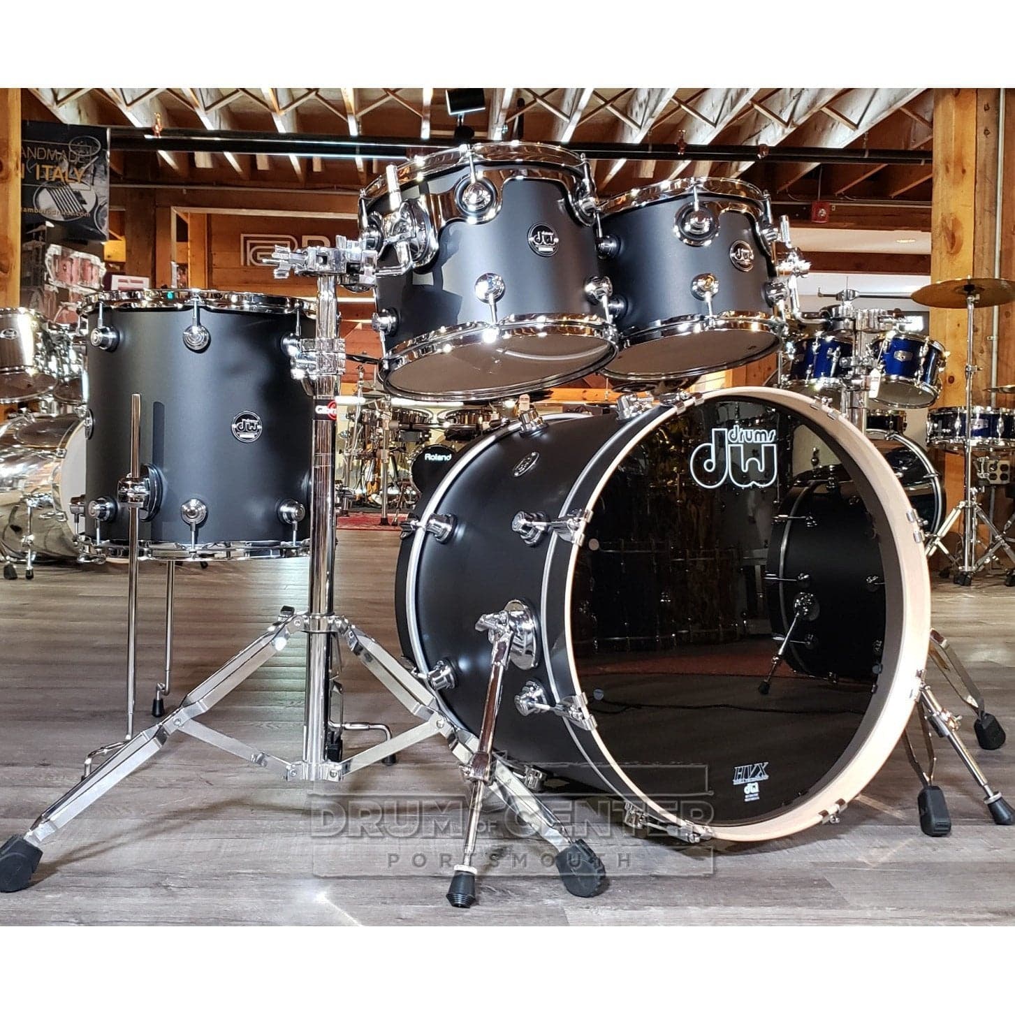 DW Performance 4pc Drum Set 20/10/12/14 Hard Satin Charcoal Metallic