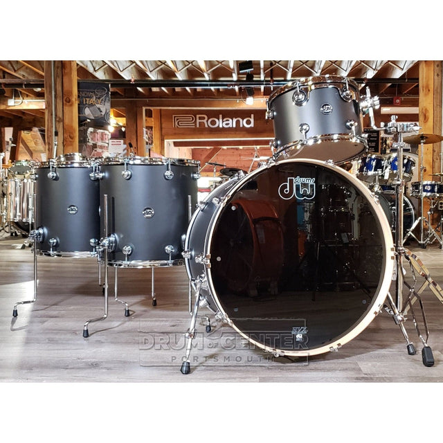DW Performance 4pc Drum Set 24/13/16/18 Hard Satin Charcoal Metallic