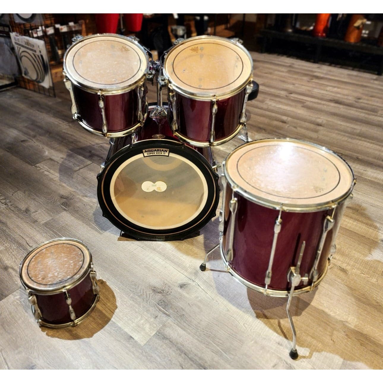 Used Tama Rockstar 5pc Drumset Wine Red