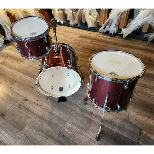 Used Pearl Midtown 3pc Drum Set Black Cherry Glitter w/Bags