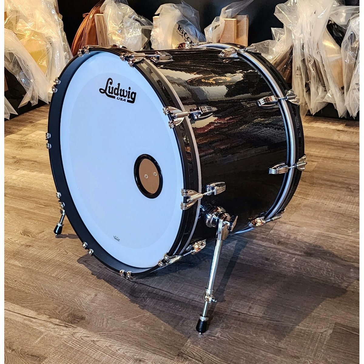 Used Ludwig Classic Maple 24x16 Bass Drum Black Sparkle (#1)