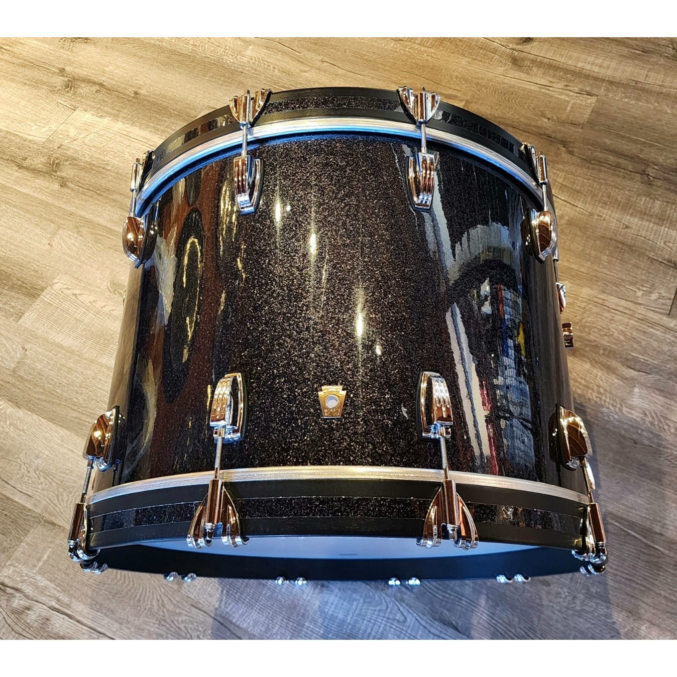 Used Ludwig Classic Maple 24x16 Bass Drum Black Sparkle (#1)