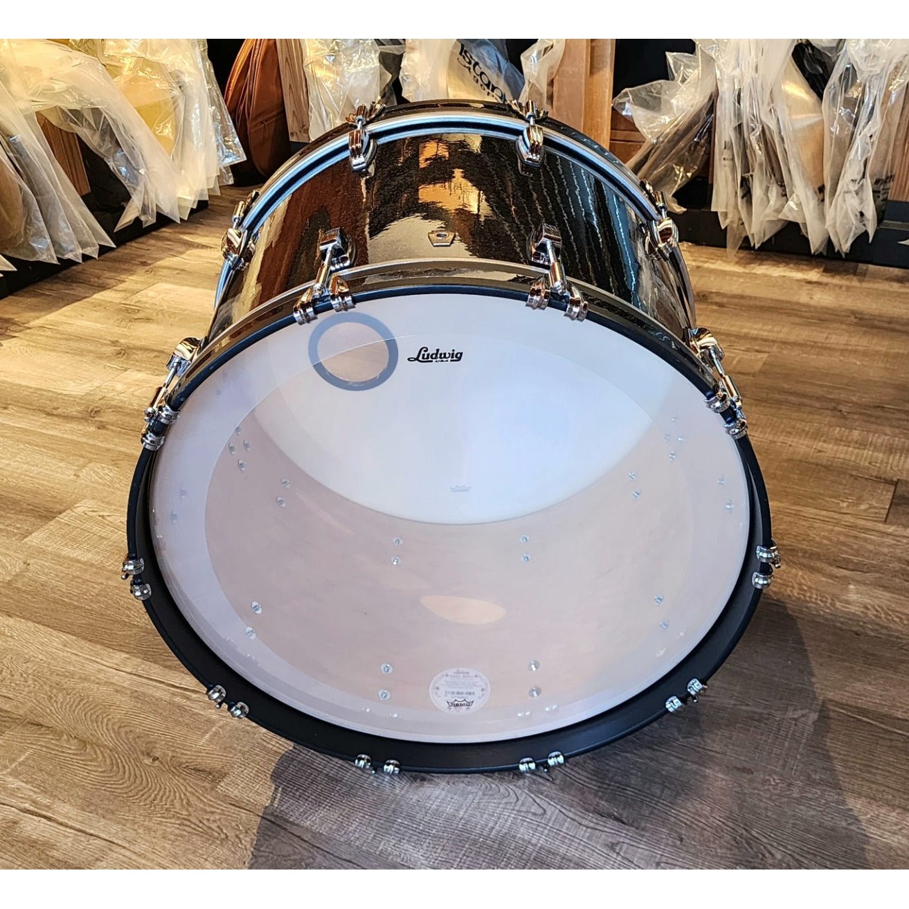 Used Ludwig Classic Maple 24x16 Bass Drum Black Sparkle (#1)