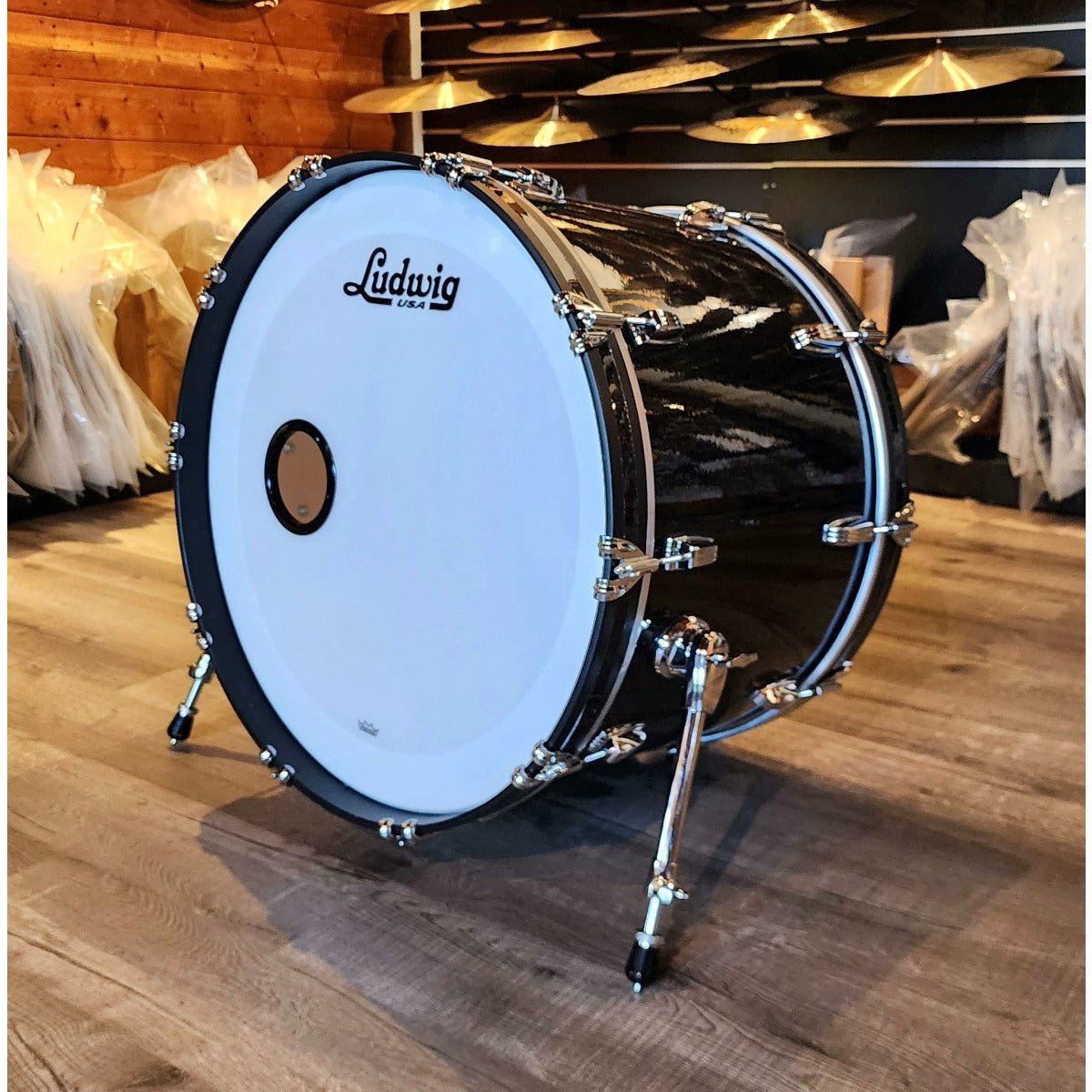 Used Ludwig Classic Maple 24x16 Bass Drum Black Sparkle (#2)