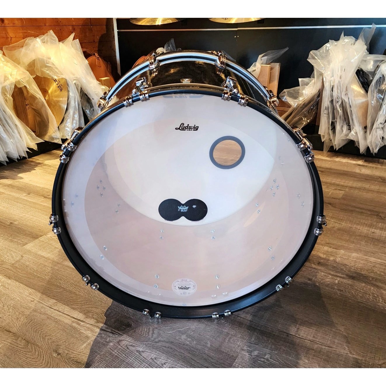 Used Ludwig Classic Maple 24x16 Bass Drum Black Sparkle (#2)