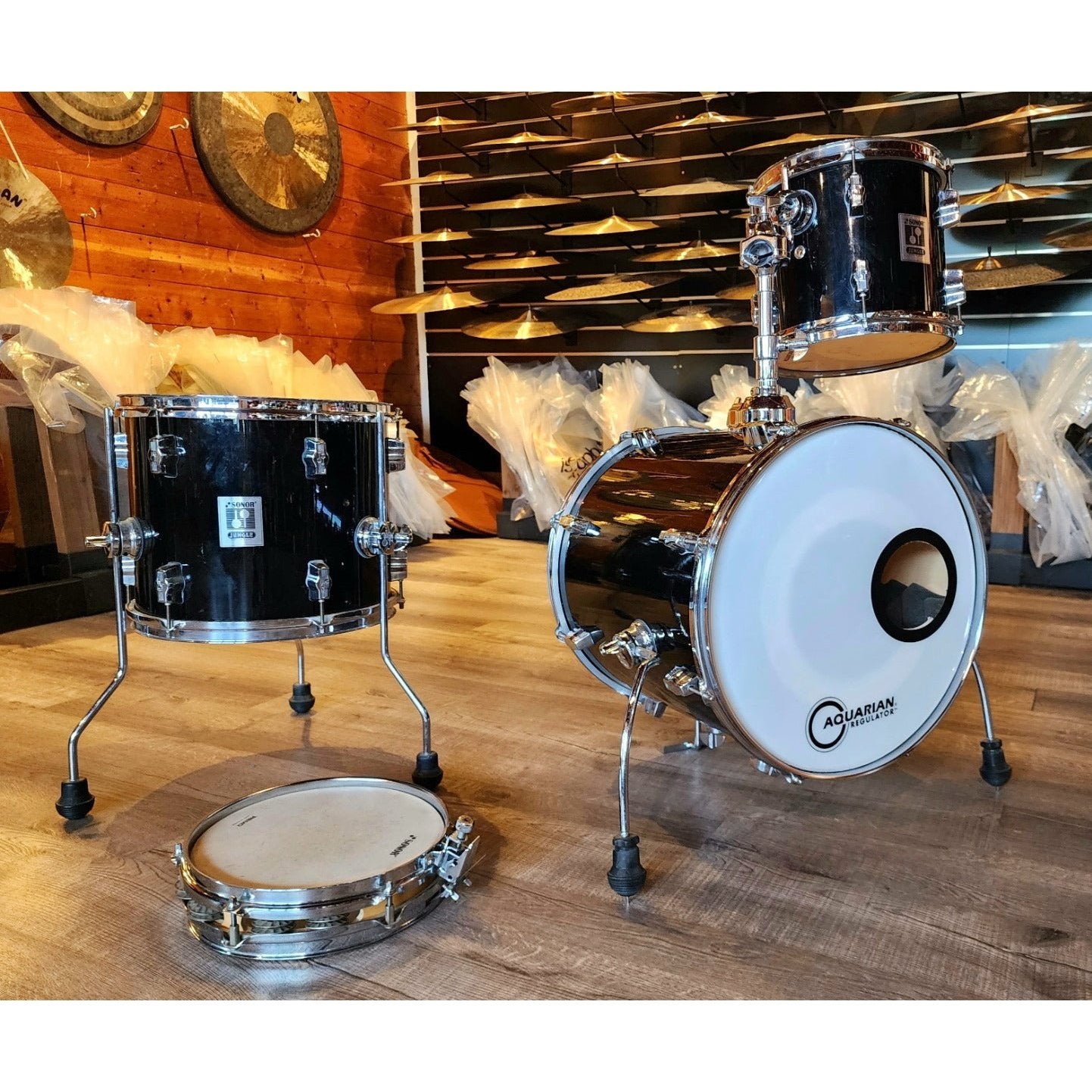 Used Sonor Jungle 4pc Drum Set Black
