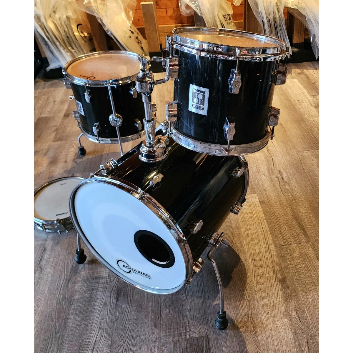 Used Sonor Jungle 4pc Drum Set Black