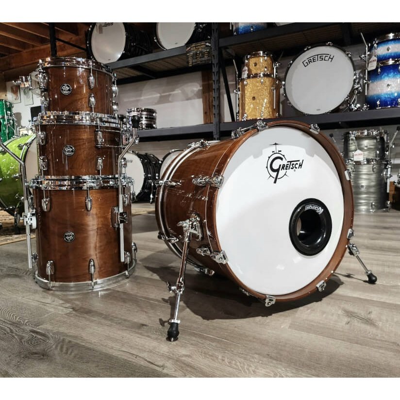 Used Gretsch Renown Walnut 4pc Drum Set Walnut Gloss