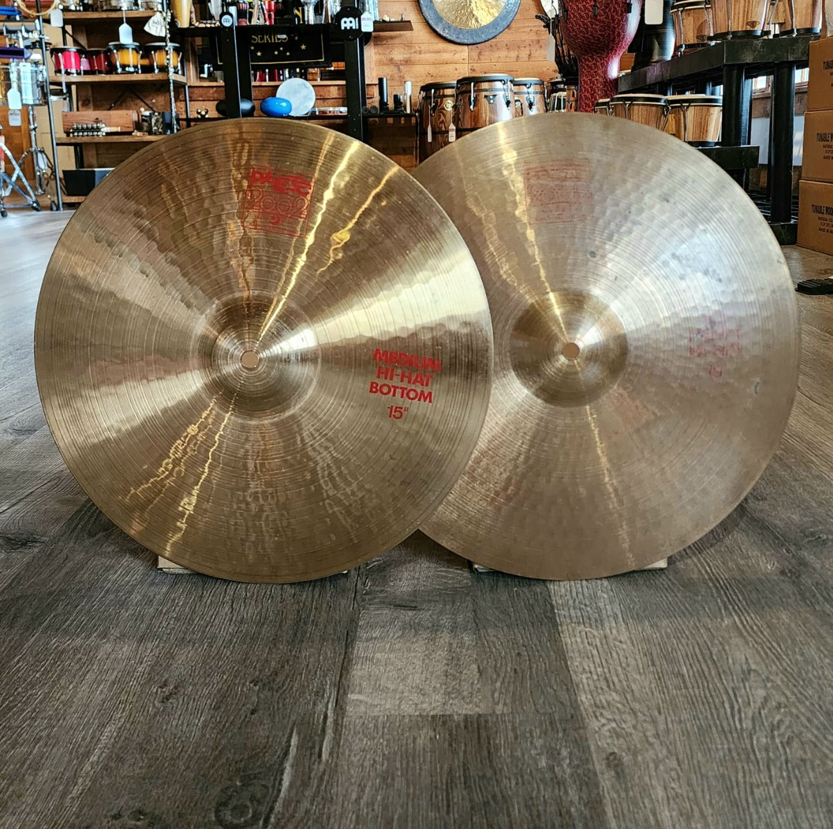 Used Paiste 2002 Heavy Hi Hat Cymbals 15"