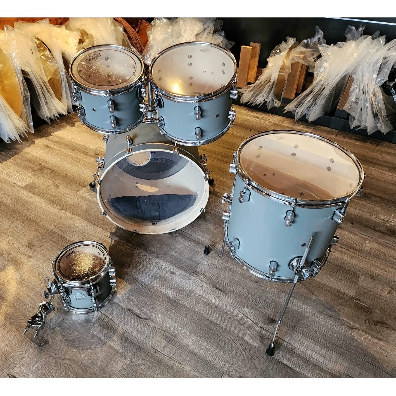 Used PDP Concept Maple 5pc Drum Set Pewter Grey
