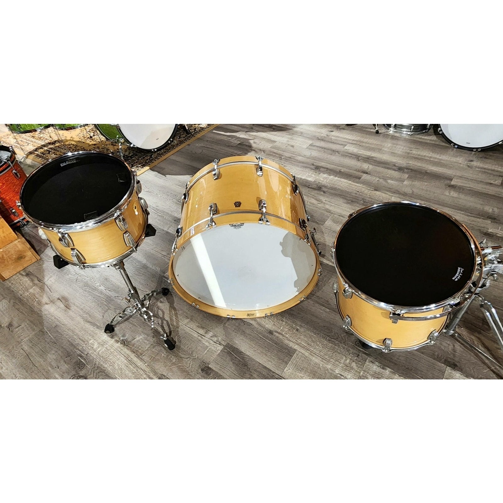 Used Ludwig Classic Maple 3pc Drum Set Natural Gloss