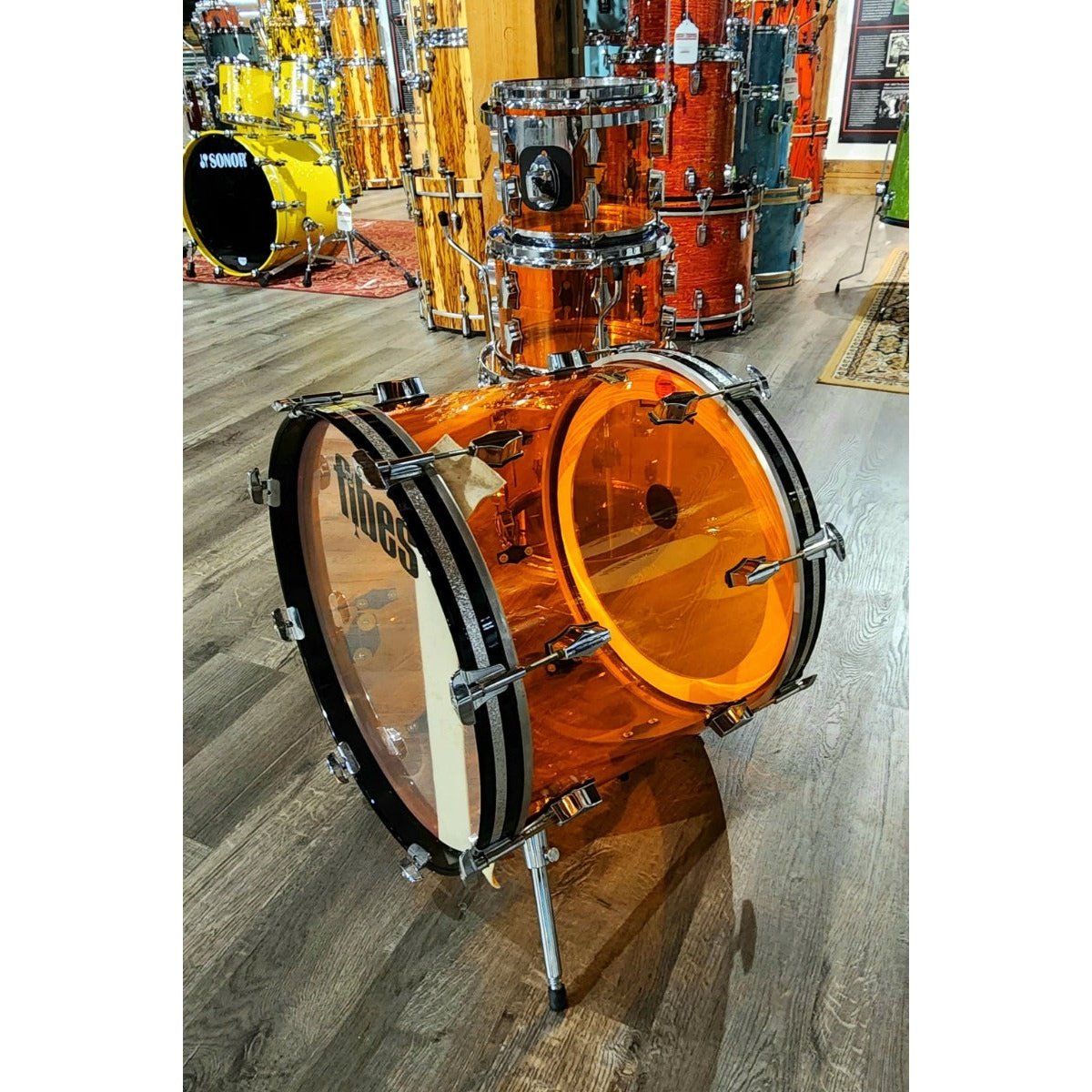 Used Fibes 4pc Austin Era Acrylic Drum Set Amber