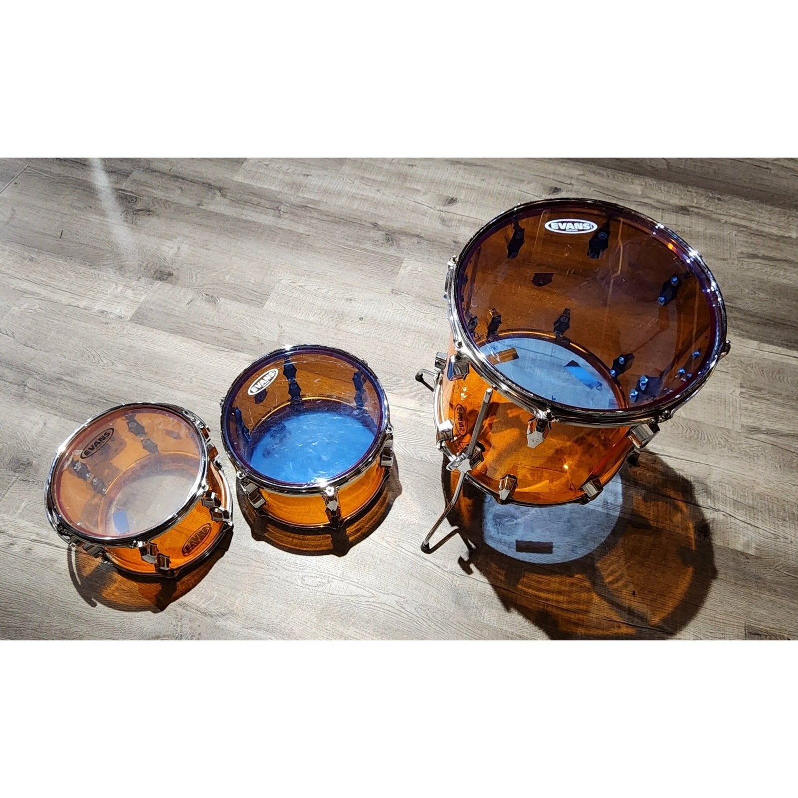 Used Fibes 4pc Austin Era Acrylic Drum Set Amber