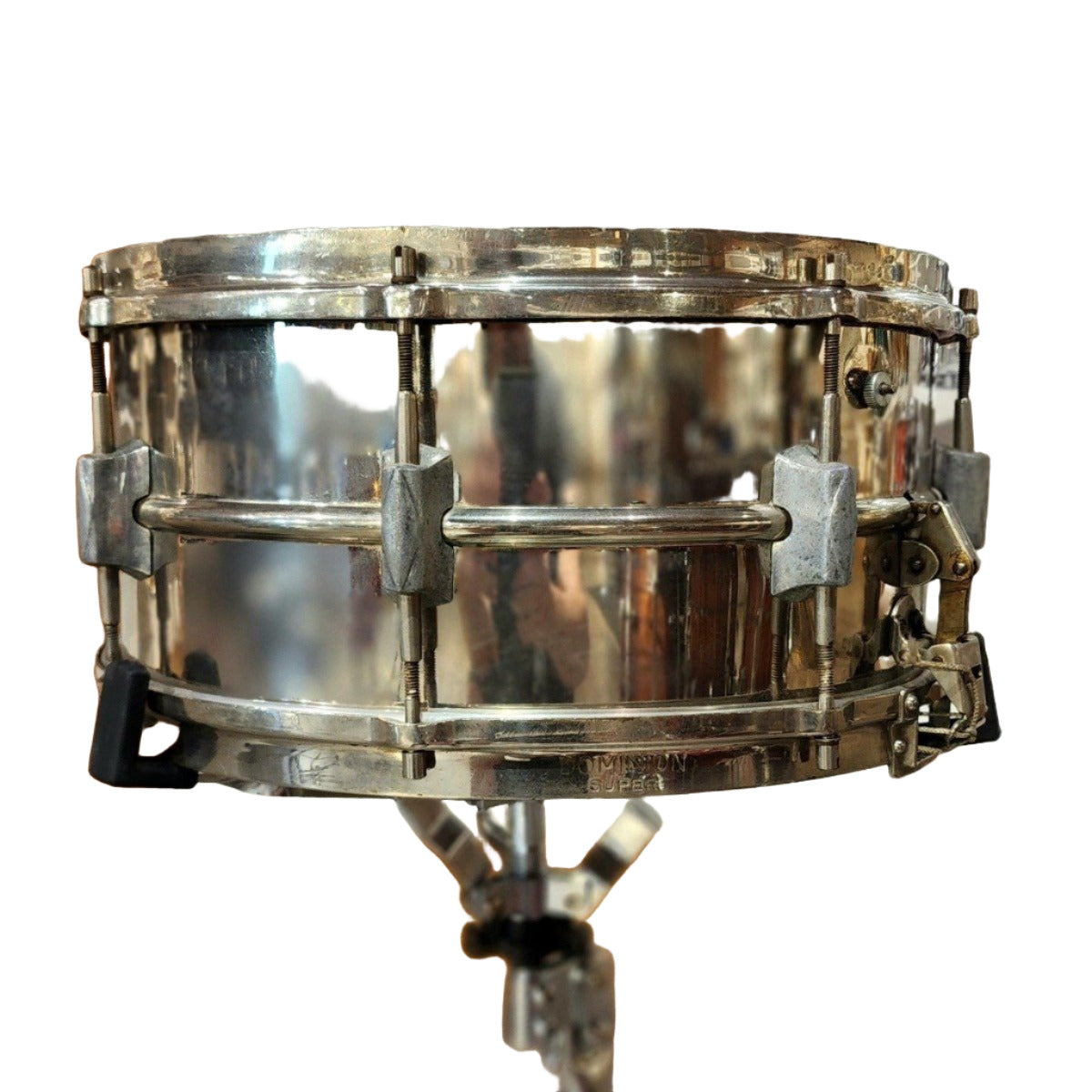 Used Vintage Premier Dominion Super Brass Snare Drum 14x6.5