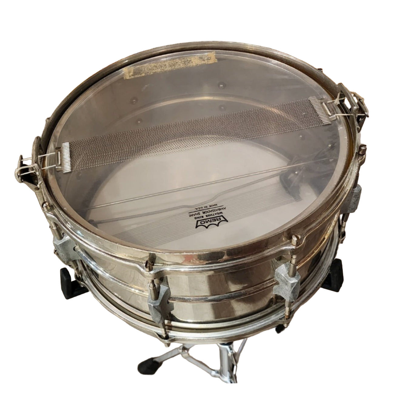 Used Vintage Premier Dominion Super Brass Snare Drum 14x6.5