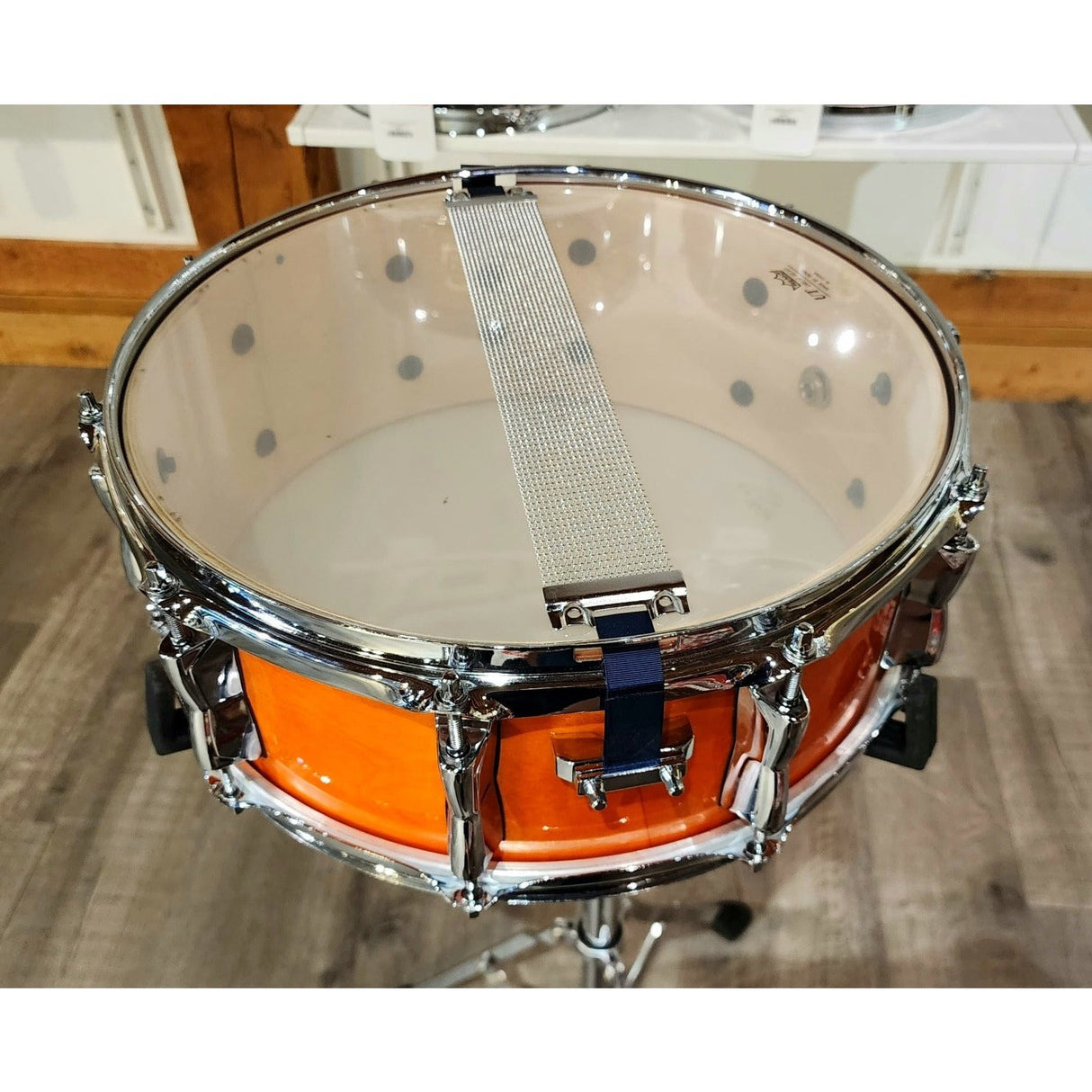 Used Yamaha Stage Custom Birch Snare Drum Honey Amber 14x5.5