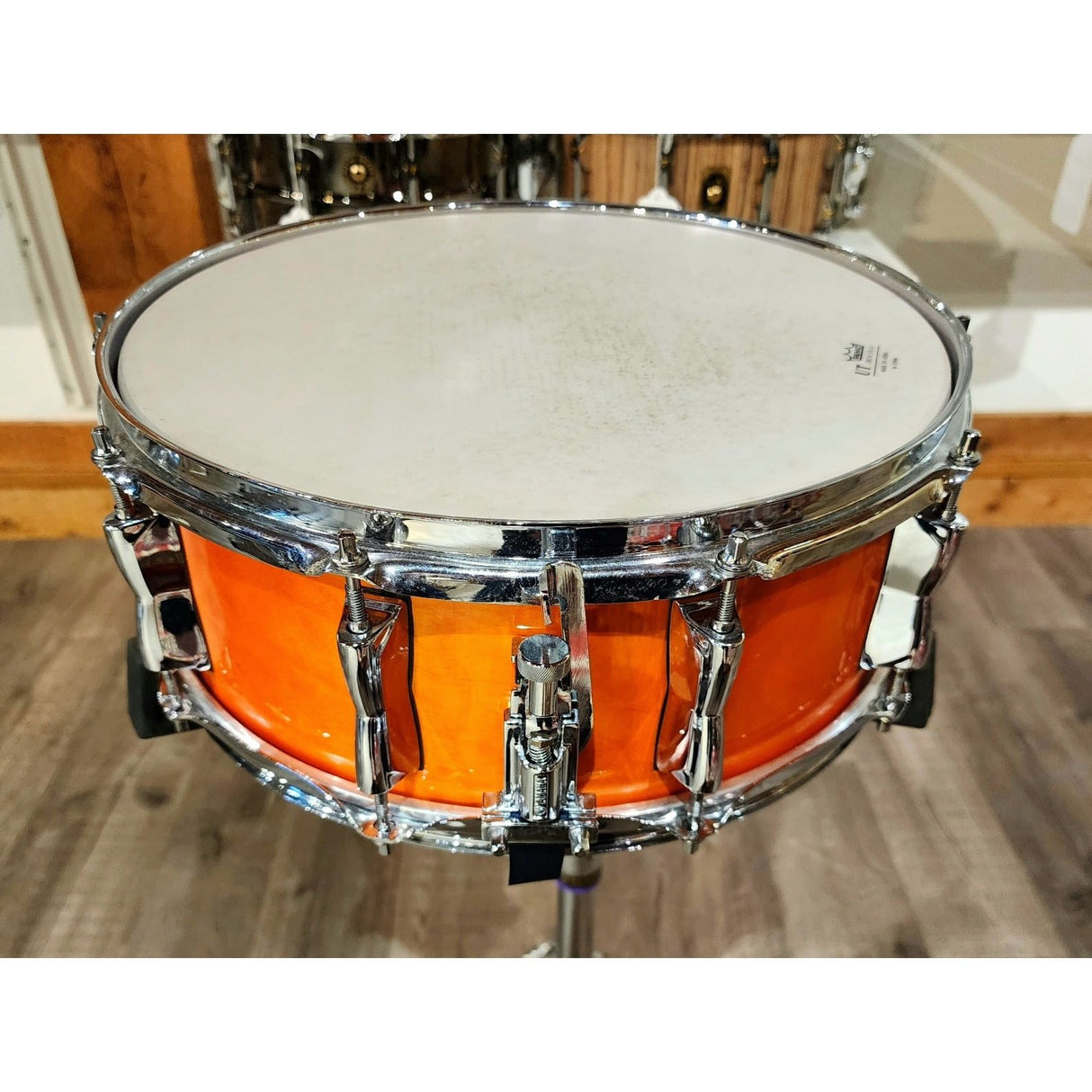 Used Yamaha Stage Custom Birch Snare Drum Honey Amber 14x5.5